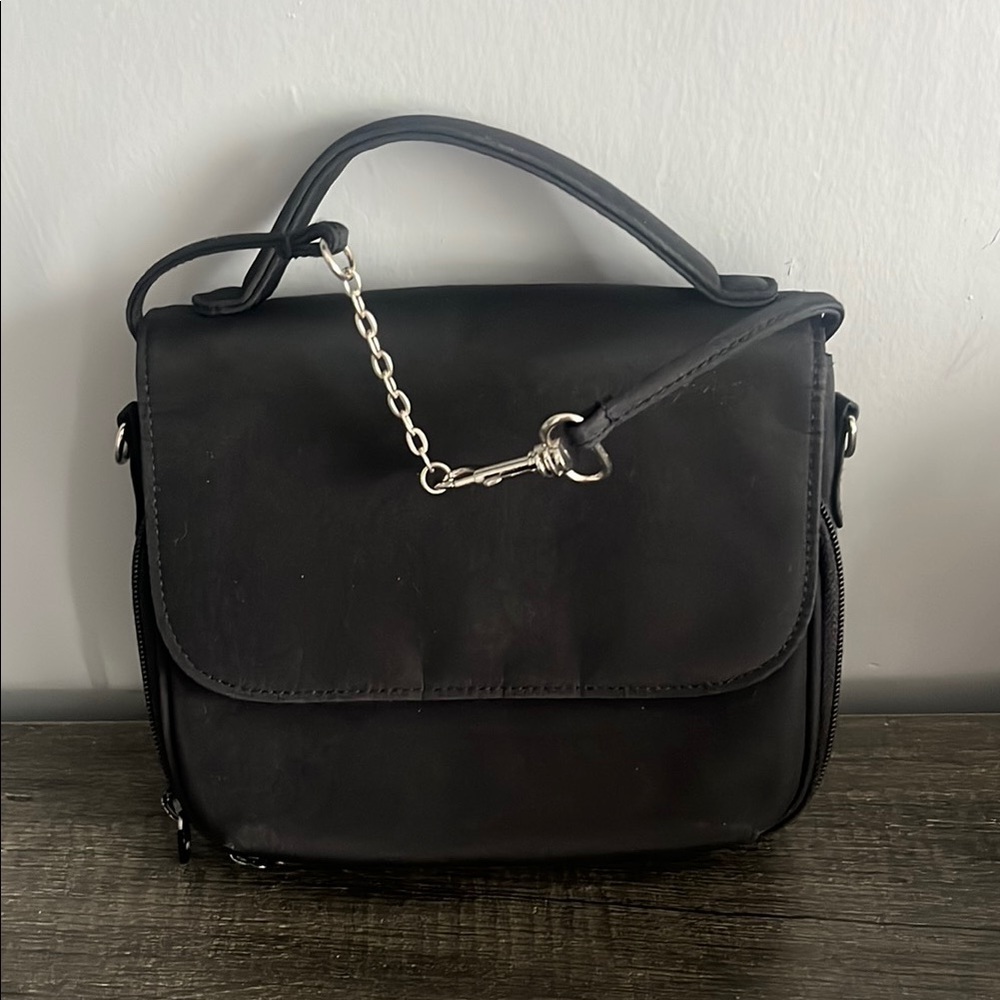 Buxton Black Mini Bag with Chain Details